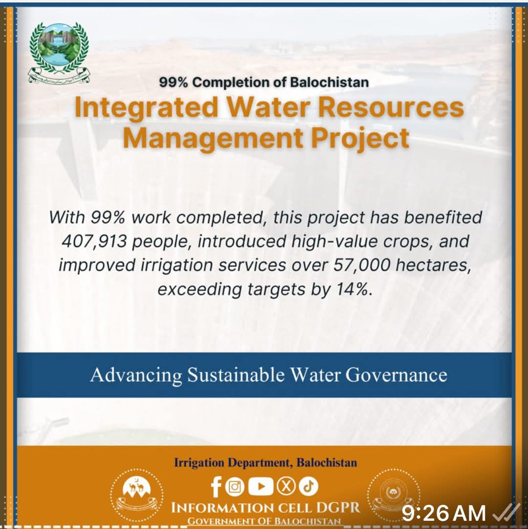 Irrigation Department’s Integrated Water Resources Management Project: A Remarkable Success