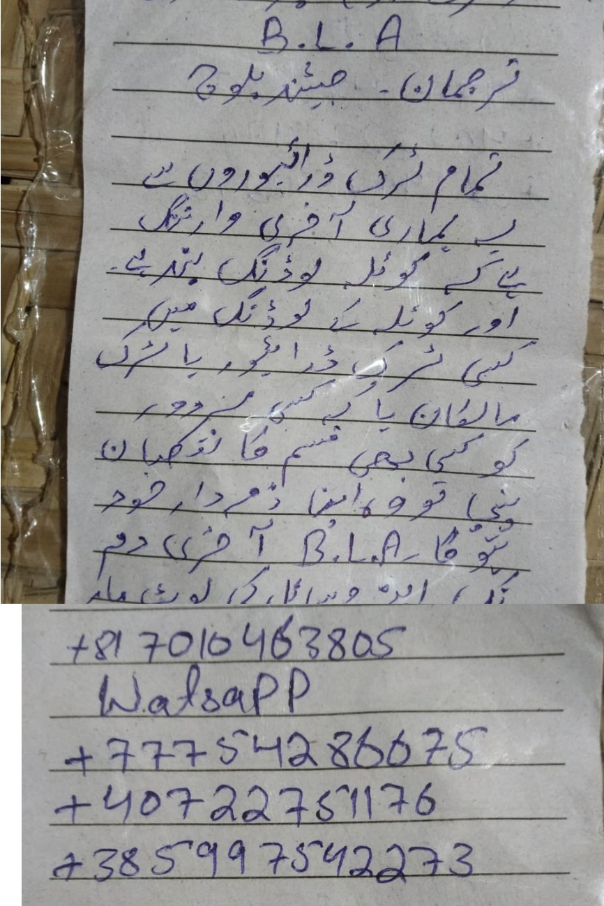BLA Threats in Balochistan’s Pashtun Belt and the Face of So-Called Nationalism