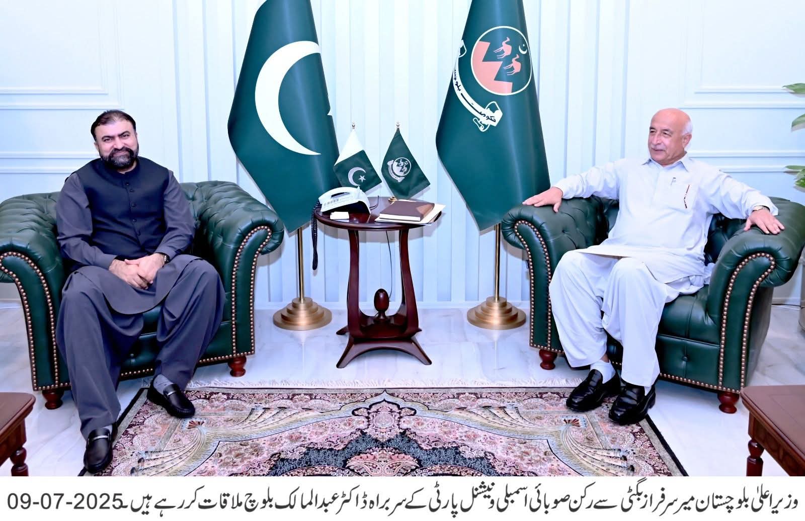 Meeting Between Balochistan Chief Minister and Dr. Abdul Malik Baloch: Discussion on Key Provincial Matters
